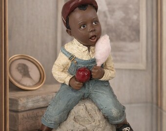 Martha Holcombe Root  "God Is Love" Collection "Leroy" 1997 African American Boy Figurine Vintage Black Collectible Resin Home Decor EB2