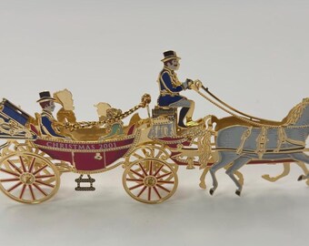 2001 White House Christmas Ornament State Coach White House Historical Assn Collectible Presidential Holiday Ornament EXC Condition