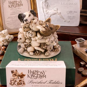 Harmony Kingdom Perished Teddies Vintage Figurine Peter Calvesbert Collectible Resin Animal Stack Boxed Rare Gift EB9