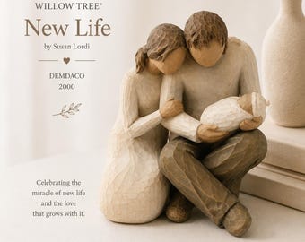 Willow Tree "New Life" Figurine Susan Lordi Demdaco 2000 New Baby Sculpture New Parents Gift Family Keepsake Decor Great Condition