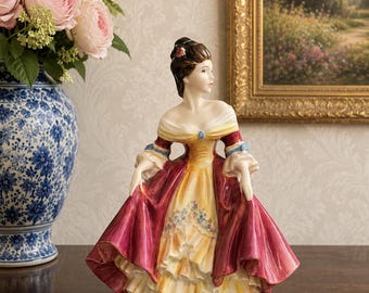 Vintage Royal Doulton Southern Belle HN2229 Figurine 1957 England Bone China Lady Victorian Dress Collectible Decor
