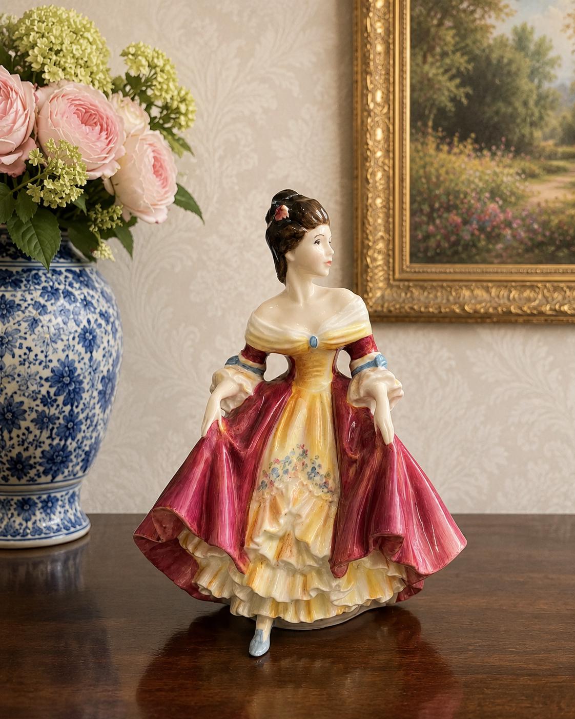royal doulton red dress RARE Royal Doulton Figurine Autumn Breezes HN 1934 ~ Red Dress