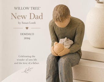 Willow Tree "New Dad" Vintage Figurine Susan Lordi Demdaco Father Baby Sculpture New Father Gift Father's Day Keepsake Great Condition