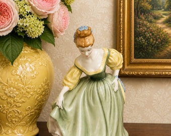 Vintage Royal Doulton Fair Lady HN2193 Figurine 1962 Bone China England Green Dress Peggy Davies Collectible Decor Excellent Condition