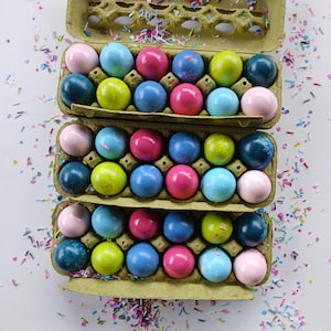 4 Dozen CASCARONES, Solid Color Confetti Eggs  - Fiesta, Party, Easter Eggs FUN Hand Painted 48 eggs