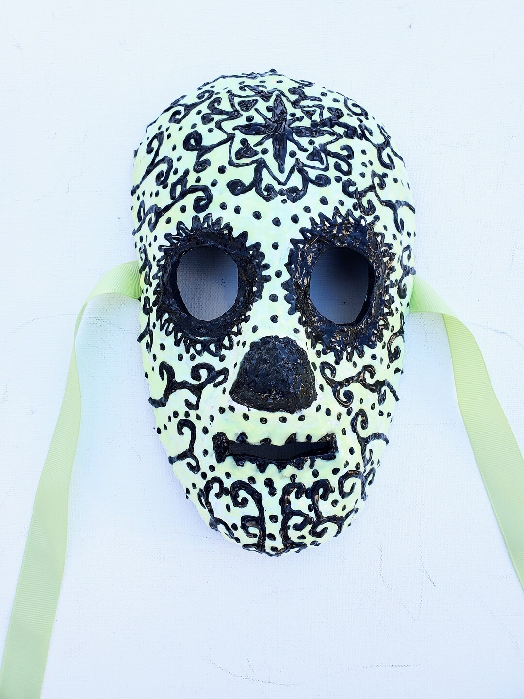 Day of the Dead Silver Skull Mask