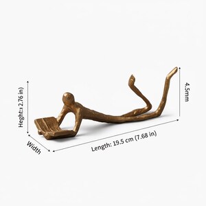 Skulptur för läsande man, dekor av bokälskare, abstrakt läsarstaty bild 6