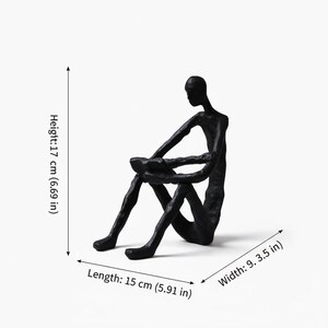 Skulptur för läsande man, dekor av bokälskare, abstrakt läsarstaty bild 7