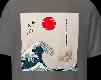 Orientalny brodaty smok – zabawna koszulka z ilustracją jaszczurki – klasyczna koszulka unisex – prezent dla miłośnika jaszczurek – codzienna koszulka z grafiką – Pogona Vitticeps