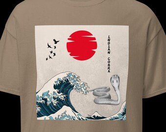 Orientalische indische Kobra - lustiges Schlangen-Illustrations-Hemd - klassisches Unisex T-Shirt - Schlangen-Liebhaber-Geschenk - tägliches Grafik-T-Shirt