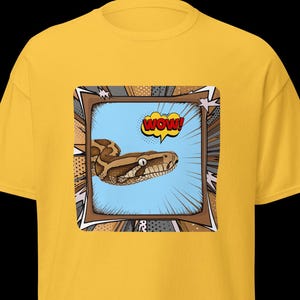 Cartoon Burmese Python -  Snake Illustration Shirt - Classic Unisex Tee - Reptile Lover Gift - Everyday Graphic