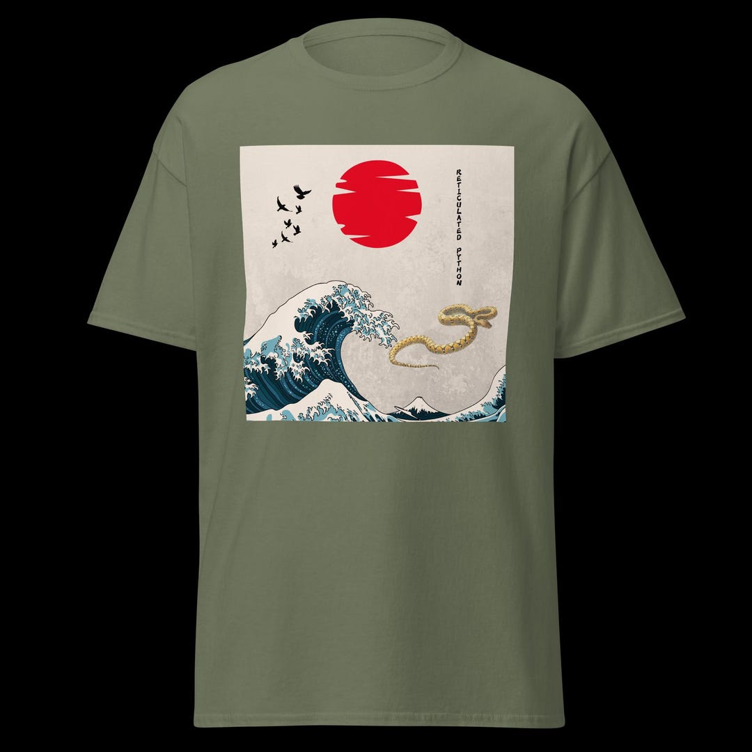 Oriental Reticulated Python - Funny Snake Illustration Shirt - Classic ...