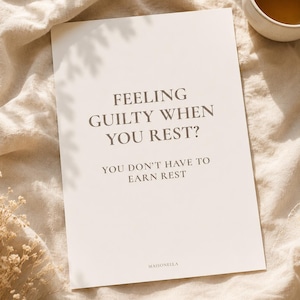 Rest Guilt Journal | Burnout Recovery Workbook | Work Life Balance Journal | Printable Self Reflection PDF