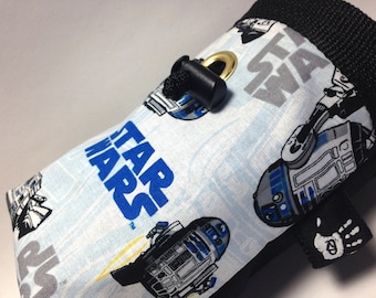 R2-D2 Star Wars Chalkbag Blue and White Rock Climbing Bag Fleece Lined