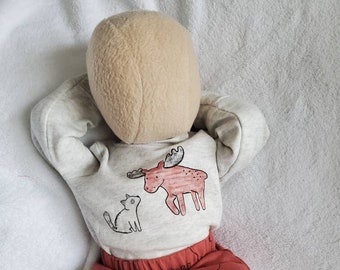 Soft weighted preemie size newborn baby doll, gender neutral, sibling doll, therapy, photo prop, FREE domestic shipping