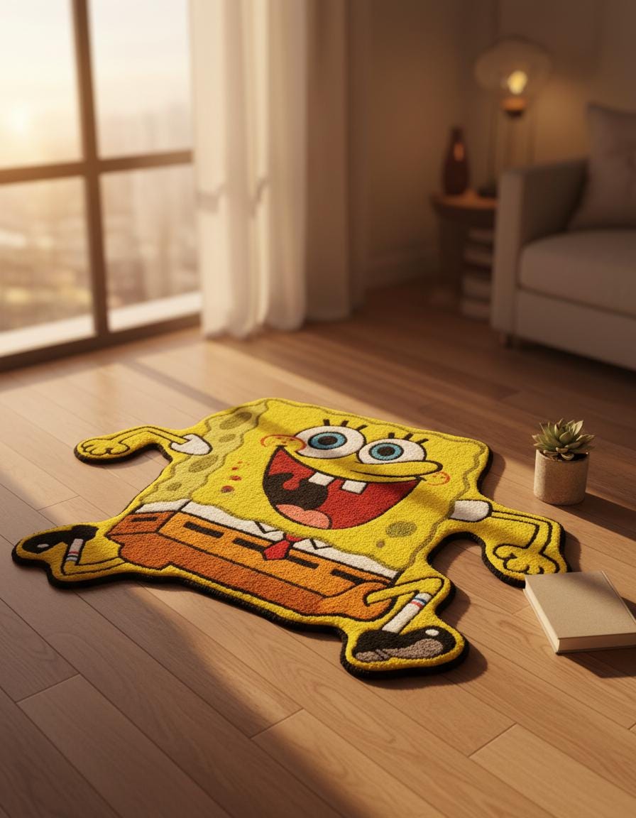Spongebob Window Rug Spongebob Rug | Spongebob Carpet | Cartoon Character Area Rug | Funny ...