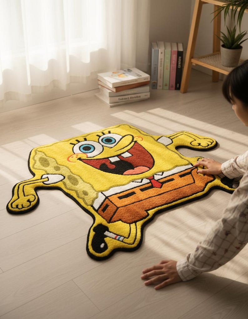 Spongebob Window Rug Spongebob Rug | Spongebob Carpet | Cartoon Character Area Rug | Funny ...