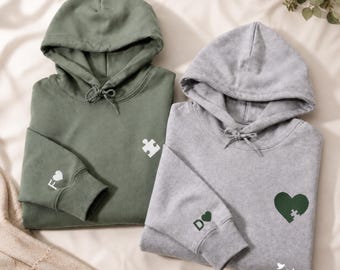 Personalisierter Paar Hoodie, Personalisiertes Sweatshirt Geschenk, Jahrestag Romantisches Liebesgeschenk