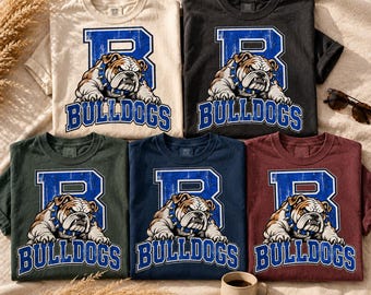 Retro Bulldogs Varsity PNG, Vintage School Mascot Design