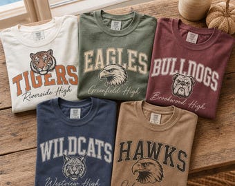 Custom School Mascot Football Baseball Hockey Retro Design PNG, Custom School Team PNG, Custom Mascot PNG, Personalized Football Png