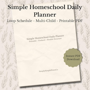 Homeschool Tagesplaner Printable | Loop Spielplan, Multi-Child (PDF Download)
