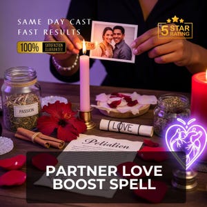 PARTNERKÄRLEKSBOOST-ritual, relationsharmoni, kärleksenergiritual, känslomässig kontakt, romantikstärkande magi, passionsförnyelse