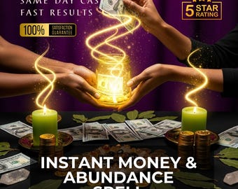 INSTANT MONEY & ABUNDANCE Ritual, money attraction, abundance ritual, prosperity magic, financial flow, wealth energy, income luck