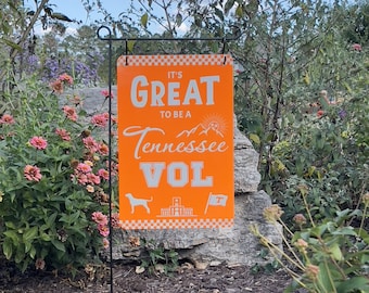 Tennessee Garden Flag, Volunteers Metal Sign, UT, Tennessee Football, Vols Fan, GBO, Rocky Top, Big Orange, Power T, UTK, Vols Wall Sign