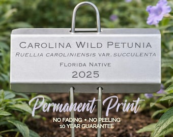 Custom Stainless Steel Plant Markers, Laser Engraved Garden Stakes, Rose Herb Labels