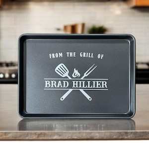 Personalized Grill Pan | Custom Sheet Pan Gift for Dad | Father&#39;s Day, Birthday, Baker or Grillmaster Gift | Personalized for Him