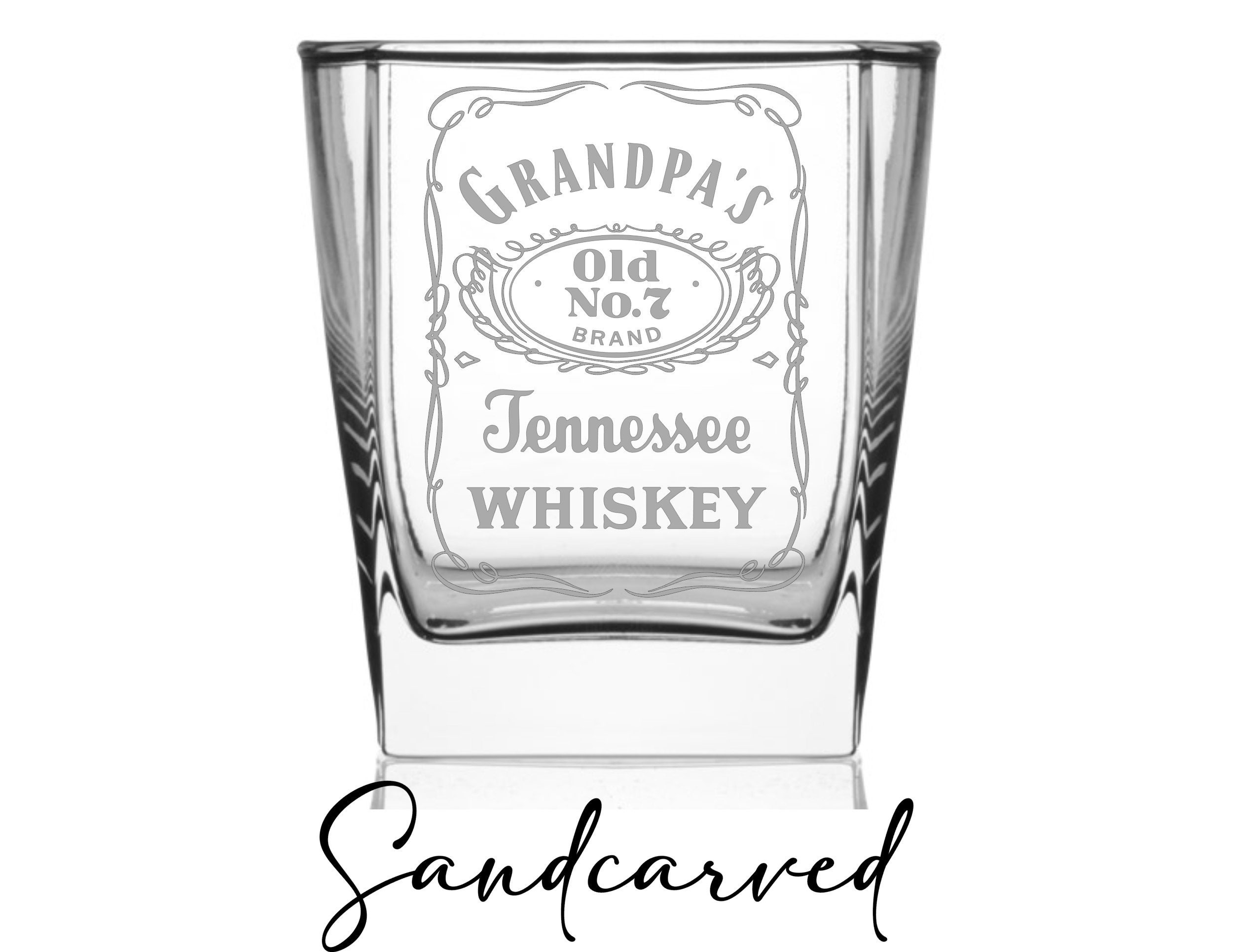 ENGRAVED Jack Daniels Style Whiskey Glass, Handcrafted and Personaliz…
