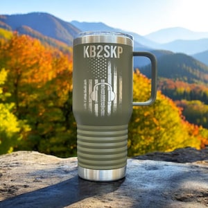 HAM Radio Callsign Personalized Tumbler, Gift for Amateur Radio Operators, Custom Call Sign, Hamfest Cup