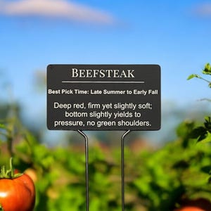 Tomato Markers, Engraved Metal Garden Stakes for Your Plants, Markers, Custom Options Available, Weatherproof & Rustproof, Eco-Friendly