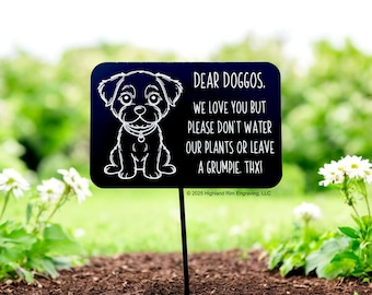 Please Keep Dogs Off Lawn Sign – Funny No Pooping Dog Yard Sign – Dog Pee Warning – Aluminum Garden Stake – Outdoor Pet Deterrent Sign