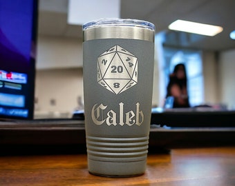 D20 Personalized Tumbler, Gift for Gamer