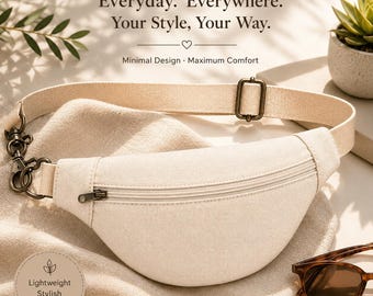 Nähanleitung für eine Willow Crossbody-Tasche (PDF) | Gürteltasche | Verstellbarer Riemen mit Reißverschluss | Größen: S-M-L | Formate: A0, A4, US Letter | Sofort-Download