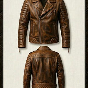 Chaqueta de cuero negra para hombre, chaqueta clásica de motociclista, chaqueta acolchada para moto, abrigo de cuero estilo punk rock, prenda de abrigo de moda para motociclistas. imagen 4