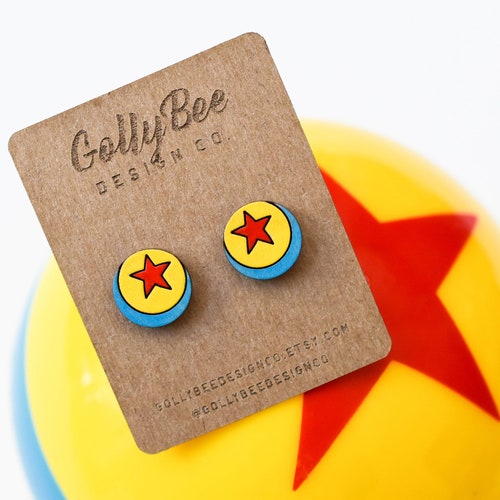 Wood Stud Earrings Toy Ball Etsy