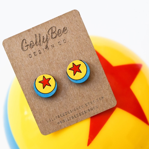 Wood Stud Earrings Toy Ball