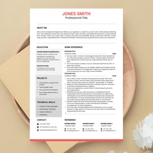 Tech Resume Template Canva, Software Engineer CV, Professional IT Project Manager Resume with Cover Letter, Modern ATS Tech Resume Bundle
