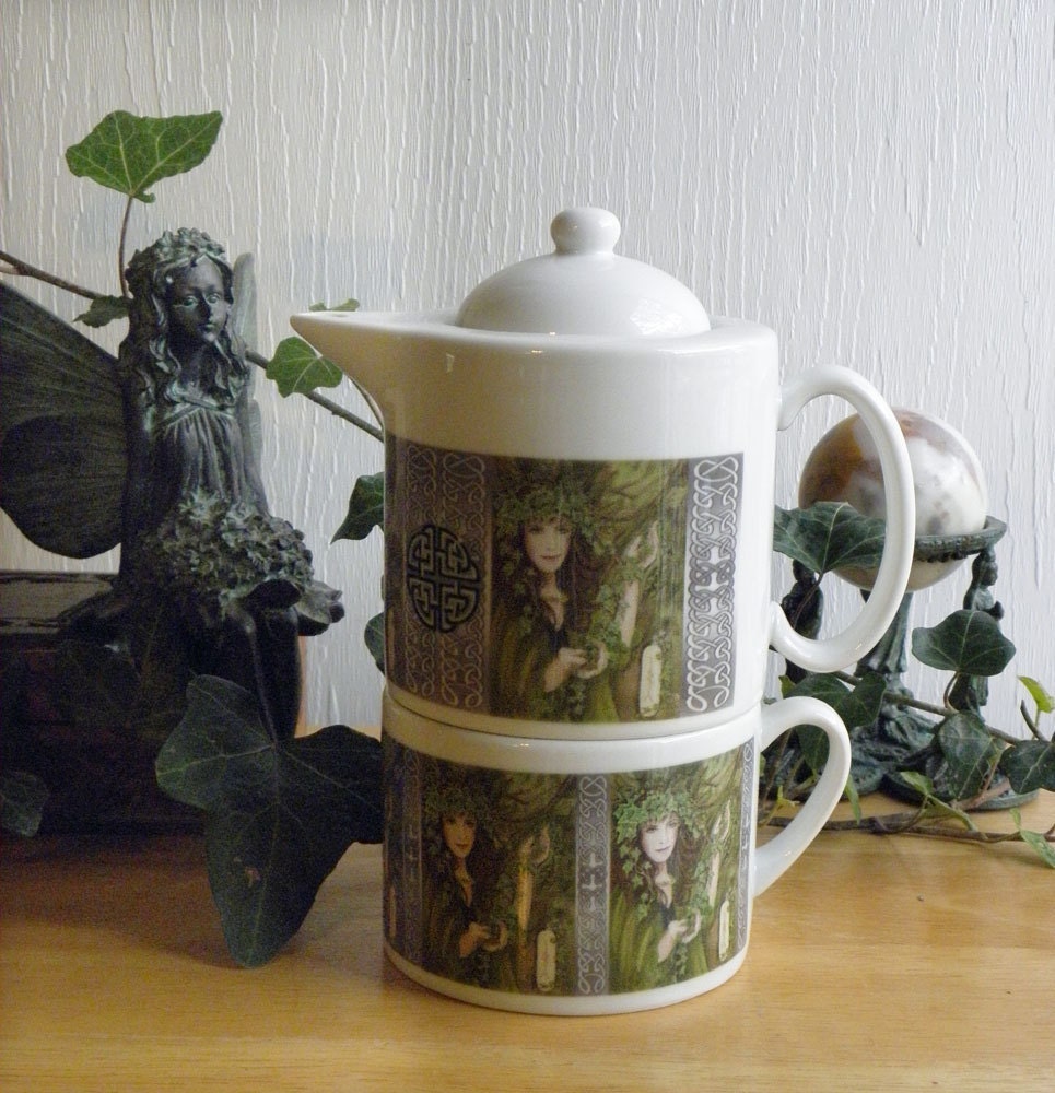 Café Style Porcelain Tea for One Set Ivy Card Art Etsy