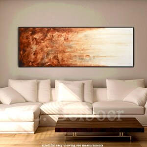 Large art original abstract painting panoramic loft style art big large brown modern abstract oil painting fine art by L.Beiboer