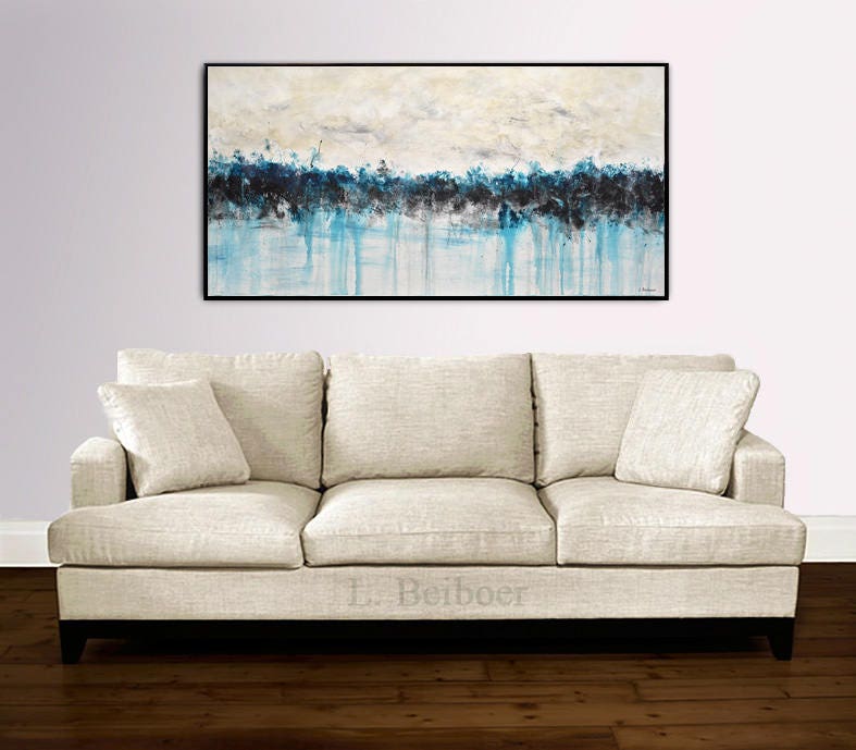 Original Large Abstract Painting 24 X 48 Modern Oil Painting - Etsy