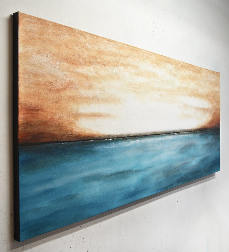 xxl landscape Painting Original large abstract ocean painting landscape art blue gray seascape oil painting artwork wall art by L. Beiboer image 4