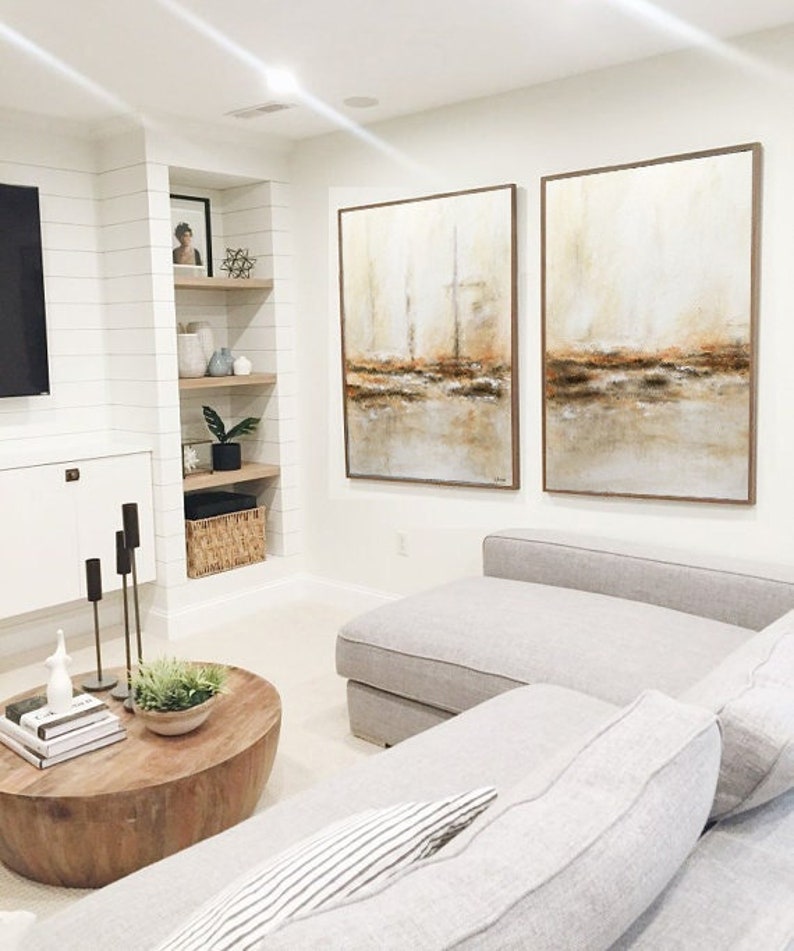 Abstract Art Extra Large Artwork Oil Painting Diptych Set of 2 Etsy