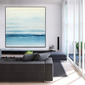 Original Large Square Painting Ocean