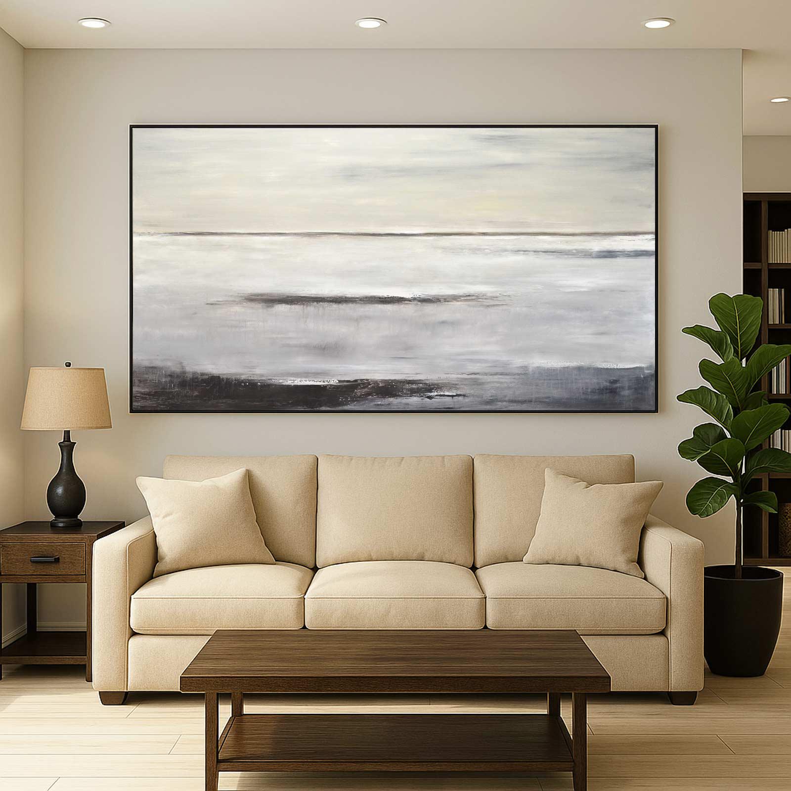絵画 The New Couch! Large Horizontal Painting Above Couch Contemporary Fine Art
