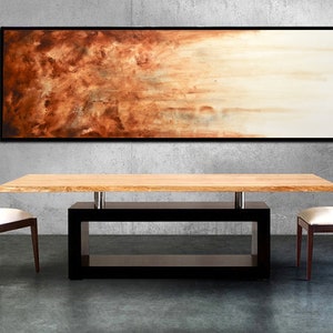 Large art original abstract painting panoramic loft style art big large brown modern abstract oil painting fine art by L.Beiboer image 7
