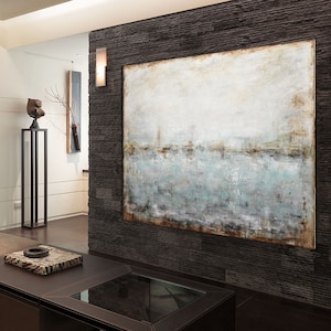 Landscape Artwork Framed Original Wall Art Large Contemporary Umber Brown Abstract Painting Modern Design Textured Hand Painted by L.Beiboer image 8