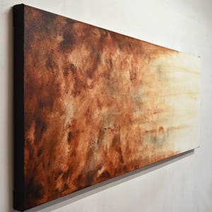 Large art original abstract painting panoramic loft style art big large brown modern abstract oil painting fine art by L.Beiboer image 4